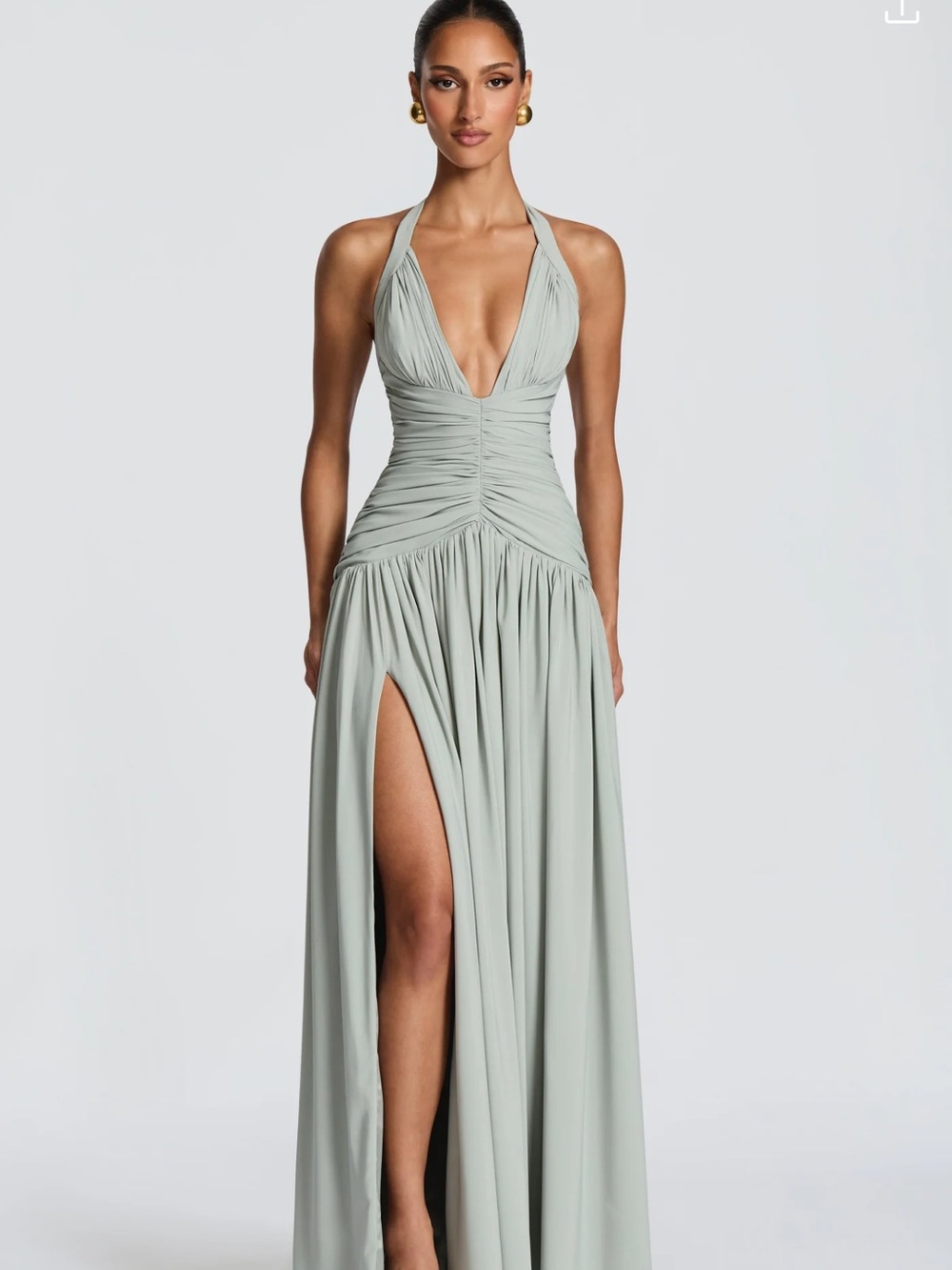 Babyboo Amaris Halter Sage Green Evening Gown